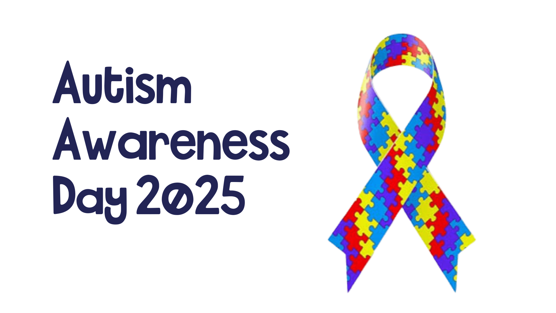 The symbol for autism awareness: a multicoloured puzzle-formed ribbon