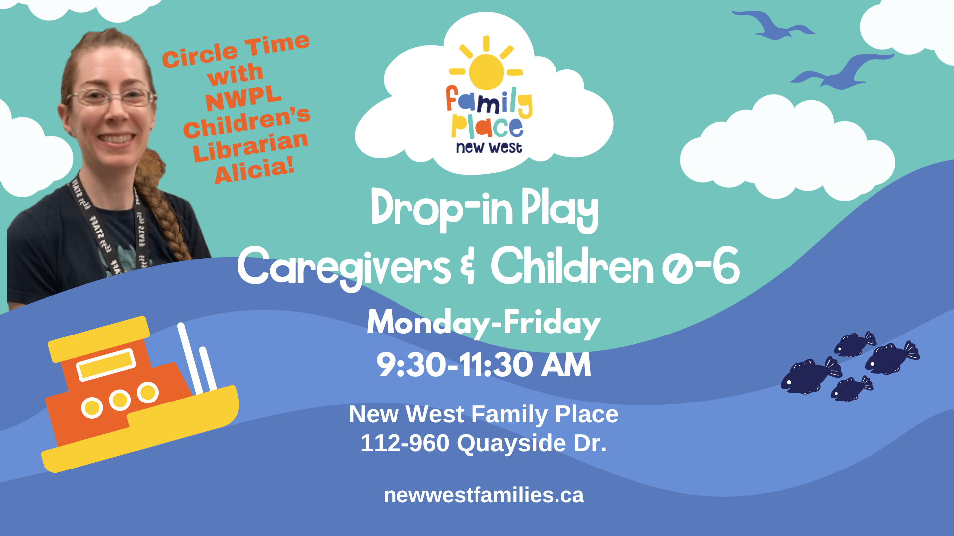 Quayside drop in with special circle time with Alicia the NWPL children's Librarian